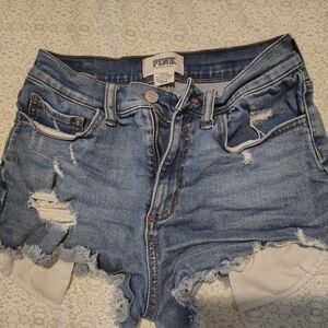 Victoria's Secret Distressed Blue Jean Shorts